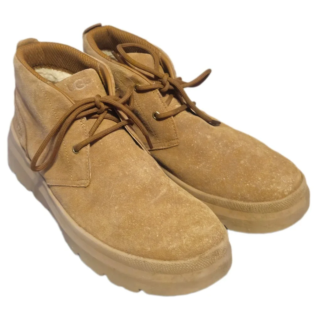 UGG Mens Burleigh Chukka Boots 13 Chestnut Suede Waterproof Hiking 1151773